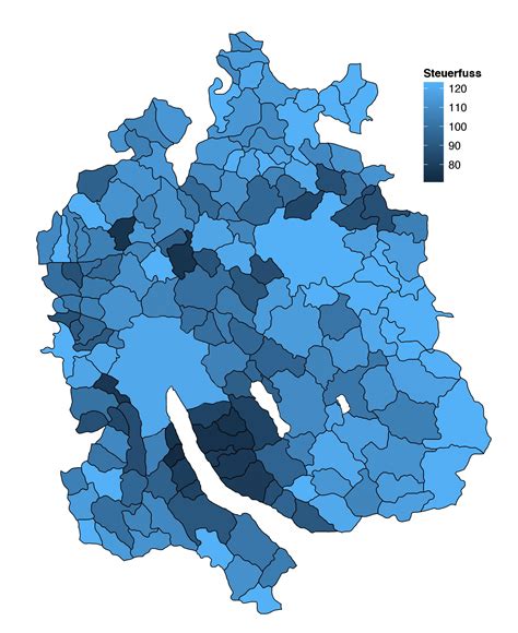 Steuerfüsse (Vielfaches) im Kanton Zürich